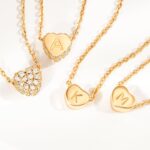 Tiny Gold Initial Heart Necklace-14K Gold Plated Handmade Dainty Letter Heart Necklace for Women Necklace Jewelry - Image 7