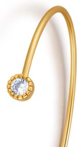 Bangle Bracelet for Women-Adjustable Open Bangle Gold Plated with Sparkling Cubic Zirconia Stackable Jewelry Gifts for Birthday Valuntines Day Mothers Day - Image 7