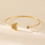 Bangle Bracelet for Women-Adjustable Open Bangle Gold Plated with Sparkling Cubic Zirconia Stackable Jewelry Gifts for Birthday Valuntines Day Mothers Day - Image 8