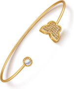 Bangle Bracelet for Women-Adjustable Open Bangle Gold Plated with Sparkling Cubic Zirconia Stackable Jewelry Gifts for Birthday Valuntines Day Mothers Day - Image 10