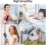 Lerat Portable Stroller Fan With Flexible Tripod, 3 Speeds Rechargeable Handheld Personal Fan, 360 Rotate Battery Operated Clip On Fans for Car Seat Crib Bike Treadmill Black - Image 5