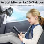 Lerat Portable Stroller Fan With Flexible Tripod, 3 Speeds Rechargeable Handheld Personal Fan, 360 Rotate Battery Operated Clip On Fans for Car Seat Crib Bike Treadmill Black - Image 8