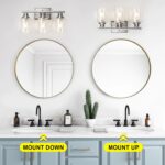 Ascher Bathroom Vanity Light Fixtures, 3 Light Wall Sconces Lighting with Clear Glass Shade, Brushed Nickel Wall Lights for Mirror, Kitchen, Living Room, Gallery, E26 Base (Bulbs Not Included) - Image 9