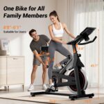 CURSOR FITNESS Exercise Bike, Stationary Bikes for Home, 300 LBS Capacity, Workout Bike with Silent Belt Drive, Indoor Cycling Bike with Extra Comfort Seat/IPad Mount/3 Bottle Holders - Image 5