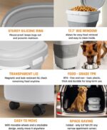 28-30Lbs Dog Food Storage Container, Collapsible Dog Food Container with Lid,Multifunctional Pet Food Storage Container for Dog,Cat,Rice,Flour,Pet Food Scoop and Small Container - Image 9
