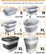 28-30Lbs Dog Food Storage Container, Collapsible Dog Food Container with Lid,Multifunctional Pet Food Storage Container for Dog,Cat,Rice,Flour,Pet Food Scoop and Small Container - Image 10
