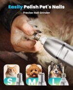 oneisall 4 in 1 Dog Grooming Kit with LCD Display, Dog Hair Trimmer for Paw Nail Grinder, Rechargeable Cordless Low Noise IPX7 Waterproof Pet Clippers - Image 6