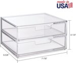 STORi Chloe Space-Saving Clear Drawer Organizer (4 Wide Drawers) Sort Office, Kitchen, Beauty Supplies, Makeup, Pens, Jewelry, Stationary, Made in USA - Image 4