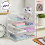 STORi Chloe Space-Saving Clear Drawer Organizer (4 Wide Drawers) Sort Office, Kitchen, Beauty Supplies, Makeup, Pens, Jewelry, Stationary, Made in USA - Image 5