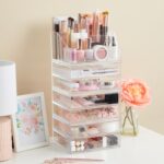 STORi Chloe Space-Saving Clear Drawer Organizer (4 Wide Drawers) Sort Office, Kitchen, Beauty Supplies, Makeup, Pens, Jewelry, Stationary, Made in USA - Image 8