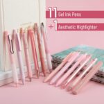 Mr. Pen- Gel Ink Pink Pen Set, 12 Pack, 1 x Aesthetic Highlighter, 0.5mm Cute Pink Pens Black Ink with Pastel Barrels - Image 3