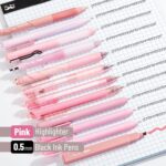 Mr. Pen- Gel Ink Pink Pen Set, 12 Pack, 1 x Aesthetic Highlighter, 0.5mm Cute Pink Pens Black Ink with Pastel Barrels - Image 4