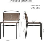 Mid-Century Modern Dining Chairs Set of 2, Brown PU Faux Leather Dining Chair Armless Dining Room Chairs with Black Metal Legs, High-End Stylish Kitchen Restaurant Dining Chairs - Image 3