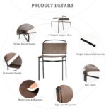 Mid-Century Modern Dining Chairs Set of 2, Brown PU Faux Leather Dining Chair Armless Dining Room Chairs with Black Metal Legs, High-End Stylish Kitchen Restaurant Dining Chairs - Image 5