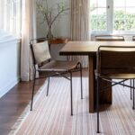 Mid-Century Modern Dining Chairs Set of 2, Brown PU Faux Leather Dining Chair Armless Dining Room Chairs with Black Metal Legs, High-End Stylish Kitchen Restaurant Dining Chairs - Image 6