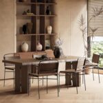 Mid-Century Modern Dining Chairs Set of 2, Brown PU Faux Leather Dining Chair Armless Dining Room Chairs with Black Metal Legs, High-End Stylish Kitchen Restaurant Dining Chairs - Image 10