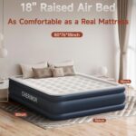 King Size Air Mattress with Built-in Pump, 18in Raised Heavy Duty Inflatable Bed, 1000lbs Maxs, Fast Inflatable Blow up Mattress with Carry Bag, Air Bed for Camping Sleepover Guest Room - Image 7