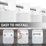 No Hook Shower Curtain with Snap in Liner Set, Abstract Grey White and Gold Marble Texture Shower Curtains for Bathroom Hotel Decor, Waterproof 71x74 Inch - Image 3