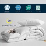 Serta Goose Feather Down Fiber Cotton Comforter Twin Size - 100% Cotton Duvet Insert - Hotel Luxury Hypoallergenic Bedding Comforter Light Warmth 68 x 90 Inch White - Image 3