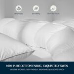 Serta Goose Feather Down Fiber Cotton Comforter Twin Size - 100% Cotton Duvet Insert - Hotel Luxury Hypoallergenic Bedding Comforter Light Warmth 68 x 90 Inch White - Image 6