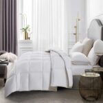 Serta Goose Feather Down Fiber Cotton Comforter Twin Size - 100% Cotton Duvet Insert - Hotel Luxury Hypoallergenic Bedding Comforter Light Warmth 68 x 90 Inch White - Image 10