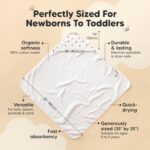 KeaBabies Muslin Baby Bath Towels with Hood for Girls, Boys, Large Organic Cotton Hooded Baby Towels for Newborns, Toddlers, Infant, Kids, Soft Absorbent Newborn Bath Essentials Gift Set (Bruce) - Image 4