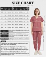 Scrubs for Women Set - 8-Pocket V-Neck Scrub Uniform, Stretch Jogger Pants, Medical Workwear for Nurses, Pet Care - Image 3