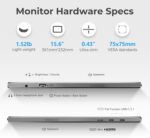 15.6" FHD 1080P Portable Monitor with Case, Ultra-Slim USB-C/HDMI Second Display for Laptop MacBook PC Phone Xbox PS5 Switch - IPS, Eye Care, Plug and Play - Image 5