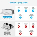 OMOTON [Updated Dock Version] Vertical Laptop Stand, Double Desktop Stand Holder with Adjustable Dock (Up to 17.3 inch), Fits All MacBok/Surface/Samsung/HP/Dell/Chrome Book (Silver) - Image 3