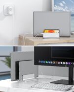 OMOTON [Updated Dock Version] Vertical Laptop Stand, Double Desktop Stand Holder with Adjustable Dock (Up to 17.3 inch), Fits All MacBok/Surface/Samsung/HP/Dell/Chrome Book (Silver) - Image 7