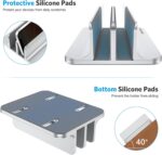 OMOTON [Updated Dock Version] Vertical Laptop Stand, Double Desktop Stand Holder with Adjustable Dock (Up to 17.3 inch), Fits All MacBok/Surface/Samsung/HP/Dell/Chrome Book (Silver) - Image 8