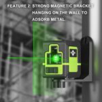 Laser-Level-with-Tripod, 1200mah lithium battery, can be standby for 10 hours, can be recharged，Green Cross Line Laser with Tripod Self-Leveling, Lazer Leveler Tool for Picture Hanging - Image 3