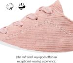 Adokoo Women's Platform Sneakers Corduroy White Sneakers Shoes for Women Black Low Top Lace Up Casual Fashion Walking Shoes - Image 4