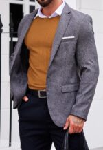 Ekouaer Men's Long Sleeve Shirts Ribbed Pullover Sweater Sim Fit Thermal Tops Crew Neck Stretchy Undershirts S-XXL - Image 5