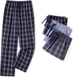 JupiterSecret Mens Pajama Pants Set Cotton Lightweight Plaid Sleep & Lounge Pants, PJ Bottoms with Pockets and Button Fly - Image 6