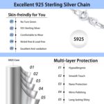 Jewlpire Solid 18k Gold Over 925 Sterling Silver Chain Necklace for Women, 1.2mm Cable Chain Necklace Super Sturdy & Shiny Women's Chain Necklaces 14/16/17/18/20/22/24 Inches - Image 5