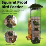 Squirrel Proof Bird Feeder, Metal Mesh Bird Feeder for Outside, Large Capacity and 4 Ports Perches (Green) - Image 4