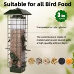 Squirrel Proof Bird Feeder, Metal Mesh Bird Feeder for Outside, Large Capacity and 4 Ports Perches (Green) - Image 6