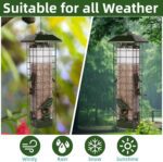 Squirrel Proof Bird Feeder, Metal Mesh Bird Feeder for Outside, Large Capacity and 4 Ports Perches (Green) - Image 7
