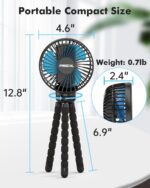 FRIZCOL Stroller Fan for Baby - Portable Fan Rechargeable - Battery Operated Fan(Use for 24Hrs) - Fan for Handheld/Clip On/Car Seat/Desk/Camping - Image 8