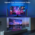 TV Sound Bar, Soundbar with RGB LED Lights & 2.1CH Bluetooth Speaker Surround System, 180W Surround Sound, AUX/Optical/HDMI ARC Home Theater Speaker, 2 in 1 Detachable for Smart TV/Projector/Gaming/PC - Image 3