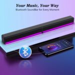 TV Sound Bar, Soundbar with RGB LED Lights & 2.1CH Bluetooth Speaker Surround System, 180W Surround Sound, AUX/Optical/HDMI ARC Home Theater Speaker, 2 in 1 Detachable for Smart TV/Projector/Gaming/PC - Image 5