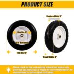 MZREXN 4.80/4.00-8" Flat Free Tire and Wheel 15" Solid Wheelbarrow Tires, 3.00-4.00/4.80-8" with 5/8" & 3/4" Bearings, 3" Centered Hub for Hand Truck Garden Trailers Utility Cart Yard Wagon 2PCS White - Image 3