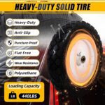 MZREXN 4.80/4.00-8" Flat Free Tire and Wheel 15" Solid Wheelbarrow Tires, 3.00-4.00/4.80-8" with 5/8" & 3/4" Bearings, 3" Centered Hub for Hand Truck Garden Trailers Utility Cart Yard Wagon 2PCS White - Image 4