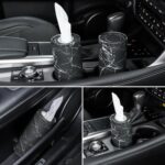 SINGARO Car Tissue Holder, 4 Pack Car Cup Holder Facial Tissues with Travel Tissue Bag, Quick and Convenient Flower Combination Car Tissue Box(4 Canisters/200 Tissues) Black - Image 6