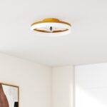 VOLISUN Low Profile Ceiling Fans with Lights and Remote, 19.7in Fandelier Ceiling Fan Flush Mount, 3000K-6500K Smart Bladeless LED Fan Light, Gold Modern Ceiling Fans with Lights for Bedroom - Image 3