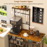 Baker's Rack for Kitchen with Storage, Microwave Stand with Adjustable Shelves and 10 S Hooks, 6-Tier Coffee Bar Station, Kitchen Shelves for Spices, Pots, Rustic Brown - Image 6