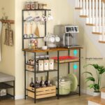 Baker's Rack for Kitchen with Storage, Microwave Stand with Adjustable Shelves and 10 S Hooks, 6-Tier Coffee Bar Station, Kitchen Shelves for Spices, Pots, Rustic Brown - Image 7