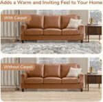 OPPODREAM Soft Neutral Area Rugs 5x7, 5x7 Washable Rug with Non Slip Backing, 5 x 7 Faux Cashmere Low-Pile Carpet, Cream White & Blue & Light Brown - Image 9