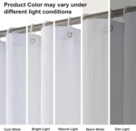 OVZME White Shower Curtain Set, Waffle Textured Heavy Duty Fabric Thick Shower Curtain for Bathroom, 230GSM Luxury Weighted Bath Curtain with 12 Plastic Hooks, 72x72, White - Image 7